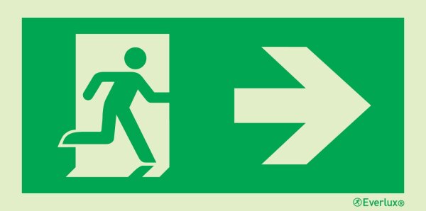 Rettungszeichen nach rechts ISO 7010