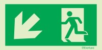 Rettungszeichen links abw&auml;rts ISO 7010