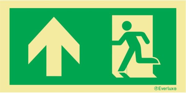 Laufrichtung geradeaus - Flucht- und Rettungszeichen